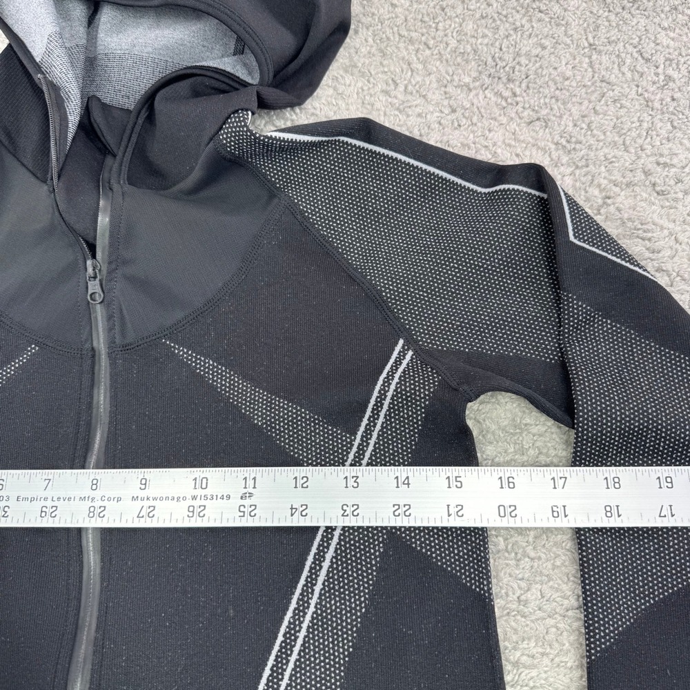 Blanc Noir Womens Black Grey Mesh Back Full Zip Sculpt Hoodie Jacket Size M - Picture 7 of 9
